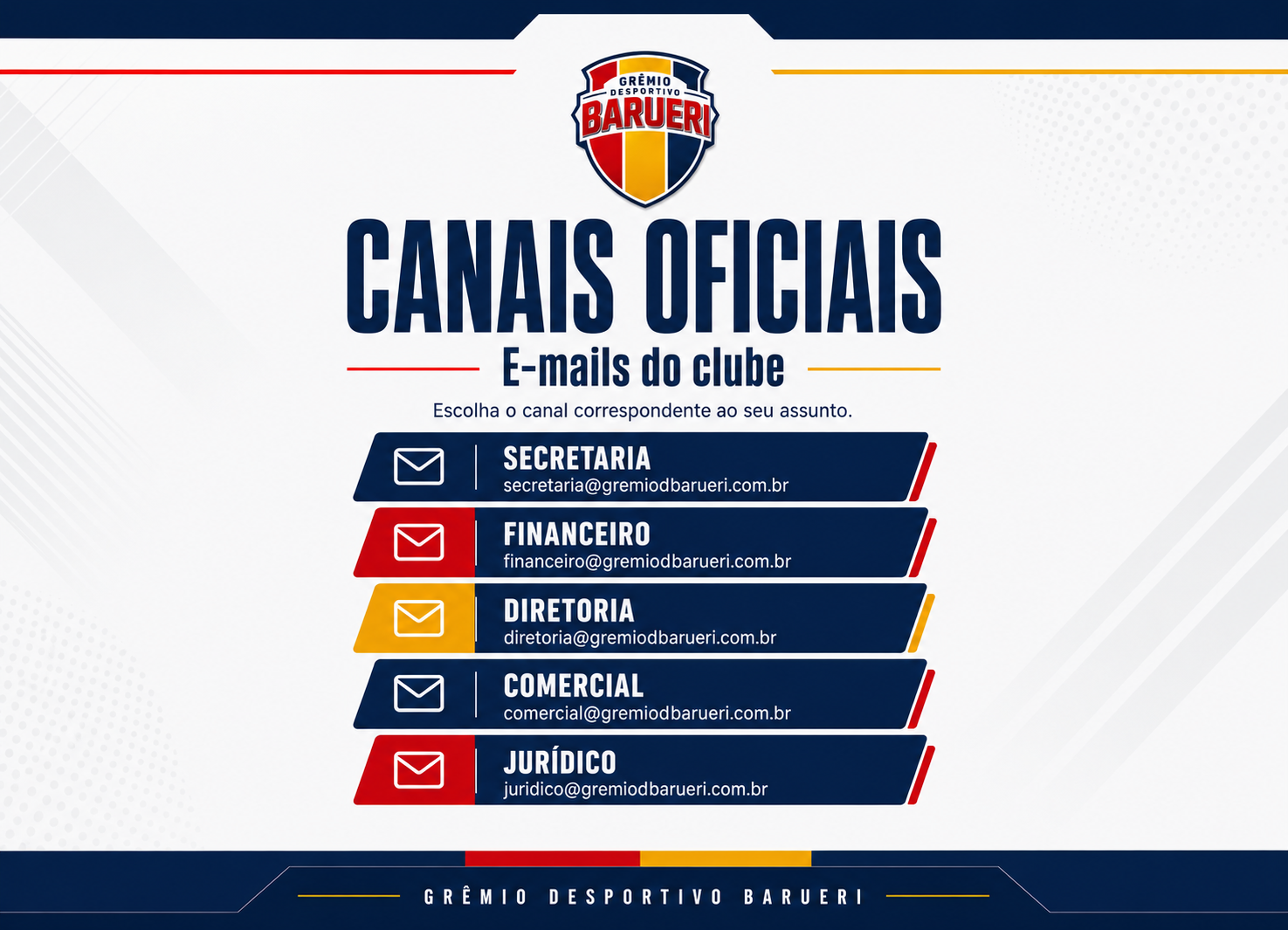 Divulgação dos E-mails do Clube